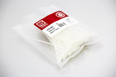 178-462 RS Pro Natural Nylon Non-Releasable Cable Tie, 100mm x 2.5 mm