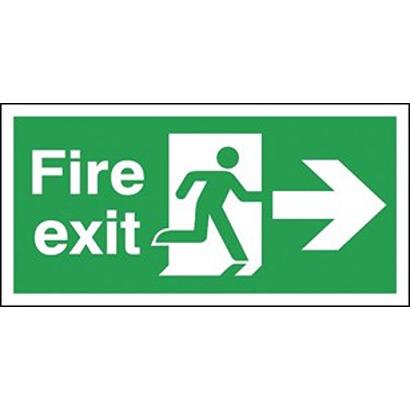146-374 Polypropylene Fire Exit Right, Fire Exit, English, Exit Sign