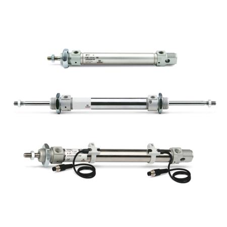 24N2A25A080 Camozzi Pneumatic Piston Rod Cylinder - , 25mm Bore, 80mm Stroke, 24 Series, Double Acting
