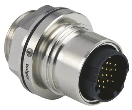 PXM6012/22P/CR Bulgin Circular Connector, 22 Contacts, Front, Plug, Male, IP66, IP69K, IP68, Buccaneer 6000 Series