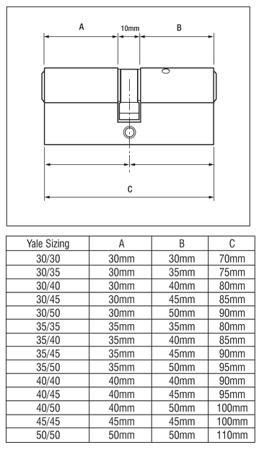 B-ED4045-SNP Yale Euro Cylinder Lock