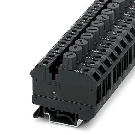 3005646 Phoenix Contact  UK 10-DREHSILED 24(6.3X32) Series Black, 10mm², 1-Level, Screw Termination