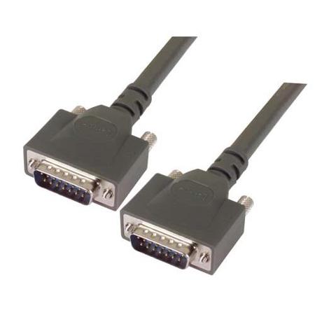 CPMS15MM-2.5 L-Com Male 15 Pin D-sub to Male 15 Pin D-sub Cable assembly, 2.5ft PVC