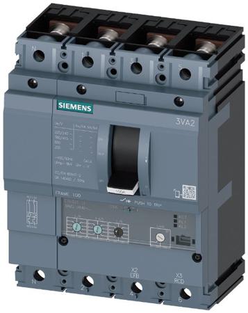 3VA2063-7HL42-0AA0 Siemens, SENTRON MCCB 4P 63A, Breaking Capacity 110 kA, Fixed Mount