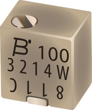 3214X-1-502E SMD Trimmer Potentiometer 0.25W Top Adjust Bourns, 3214
