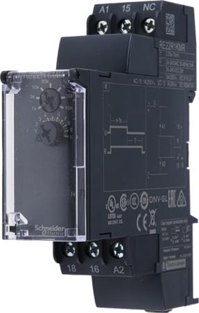 RE22R1KMR Schneider Electric Harmony Time Series DIN Rail Mount Timer Relay, 24 → 240V ac/dc, 1-Contact, 0.3 →