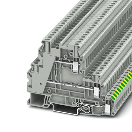3214360 Phoenix Contact  UT 4-PE/L/L Series Grey, 4mm², 1-Level, Screw Termination