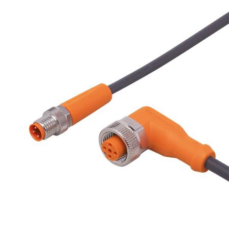 EVC833 ifm electronic Male 3 way M8 to Female 5 way M12 Communication Cable, 6 m