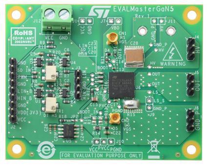 EVALMASTERGAN5 STMicroelectronics Demonstration Board for MASTERGAN5 Half-Bridge Driver for MASTERGAN5 for MASTERGAN5