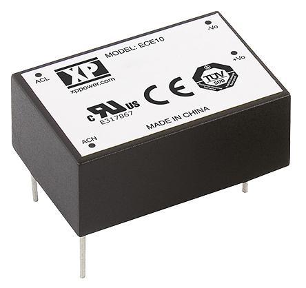ECE10US15 XP Power Switching Power Supply, , 15V dc, 660mA, 10W, 1 Output, 120 → 370 V dc, 85 → 264 V ac