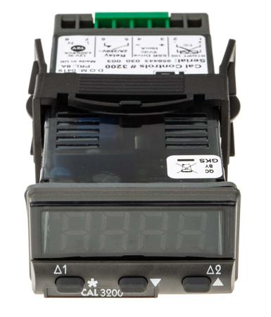 320040 CAL 3200 PID Temperature Controller, 48 x 24 (1/32 DIN)mm, 2 Output Relay, 12 V ac/dc Supply Voltage