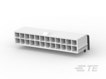 2-1586041-4 TE Connectivity VAL-U-LOK Series, 4.2mm Pitch 24 Way 2 Row Shrouded Right Angle PCB Header, Through Hole