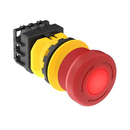SSA-EB1PL1-02 Banner SSA-EB Series Pull/Twist to Release, Push to Shut Off Illuminated Emergency Stop Push Button, Panel Mount, 30mm