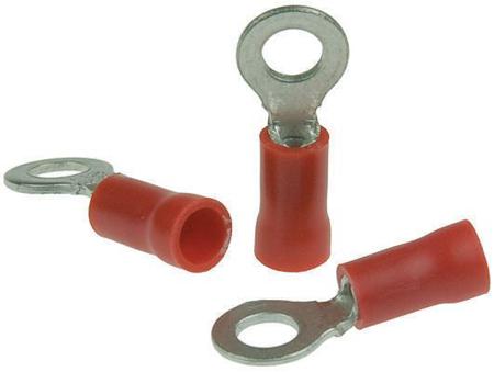 534-222A RS PRO Insulated Ring Terminal, M3.5 Stud Size, 0.5mm² to 1.5mm² Wire Size, Red