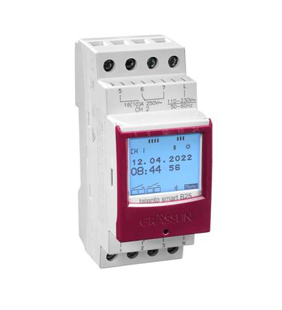 43-02-0002-1 2 Channel Digital DIN Rail Time Switch Measures Days, Hours, Minutes, Seconds, 110 → 230 V ac