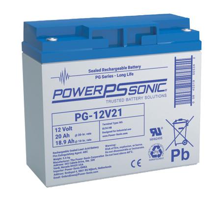 PG-12V21-M5-1 Power Sonic 12V M5 Sealed Lead Acid Battery, 20Ah