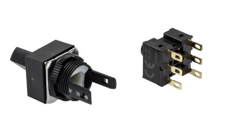 A165S-A2M-2 Omron Omron A165 2 positions Plastic Selector Switch DPDT 16mm Latching