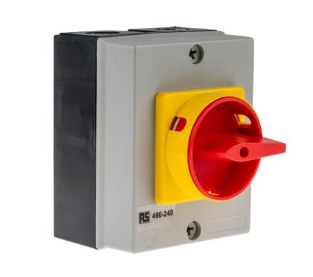 466-249 RS PRO 4P Pole DIN Rail Isolator Switch - 20A Maximum Current, 7.5kW Power Rating, IP65