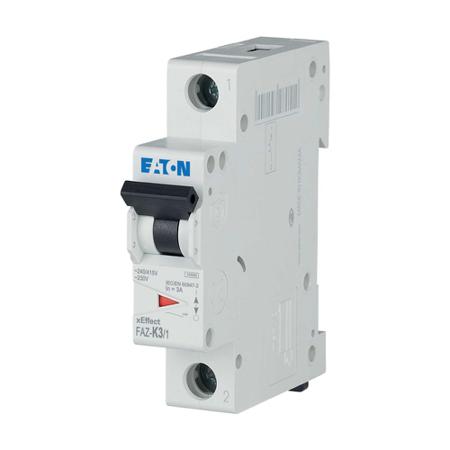 278593-FAZ-K3-1 Eaton xEffect FAZ MCB, 1P, 3A Curve K, 230V AC, 48V DC, 10 kA Breaking Capacity