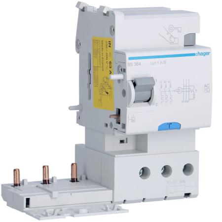 BS364 Hager BS RCD, 63A, 3 Pole, 300mA, Type AC, 230 → 400V