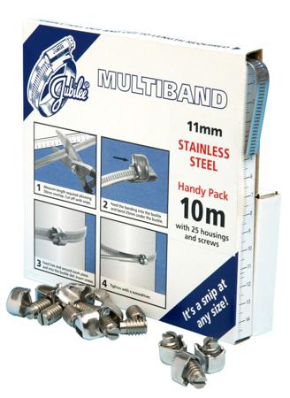 MB1806 Jubilee 25 Piece Stainless Steel Banding Handy Pack Banding Kit, 9.5 → 12mm and 35 → 50mm Inside Diameter