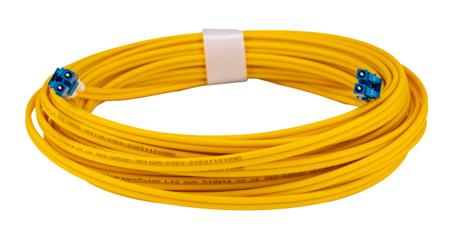 FLCXXS2-LCLCDY-10.0M HellermannTyton Connectivity LC to LC Tight Buffer OS2 Single Mode OS2 Fibre Optic Cable, 3mm, Yellow, 10m