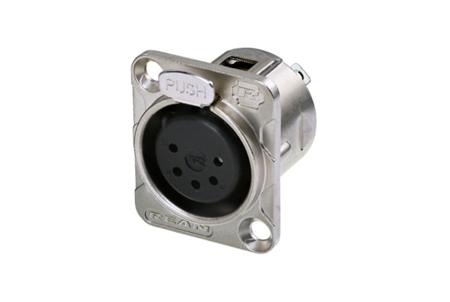 RC5FDL-B Socket Mount XLR Connector, Female, 5 Way