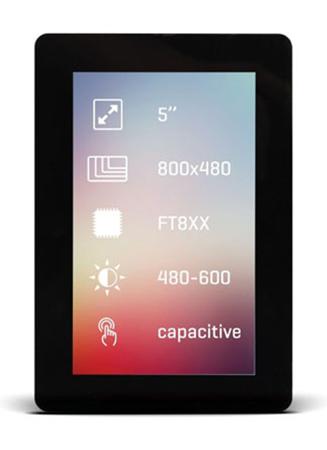 MIKROE-2173 MikroElektronika  TFT LCD Colour Display / Touch Screen, 5in, 800 x 480pixels
