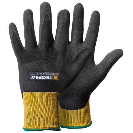 8801-5 Tegera TEGERA Black, Yellow Nylon, Spandex Heat Resistant Work Gloves, Size 5, Nitrile, Polyurethane Coating