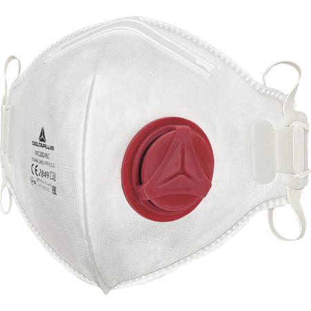 M1300VBC Delta Plus M1300V Series Disposable Respirator for General Purpose Protection, FFP3, Valved, Fold Flat 10Each per