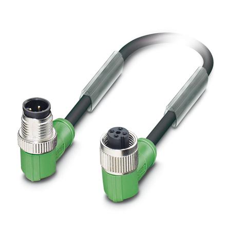1668661 Phoenix Contact Male 3 way Threaded to Female 3 way M12 Sensor Actuator Cable, 3 m