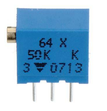 64YR2KLF 2kΩ, Through Hole Trimmer Potentiometer 0.25 W @ 85 °C Top Adjust TT ElectronicsBI, 64