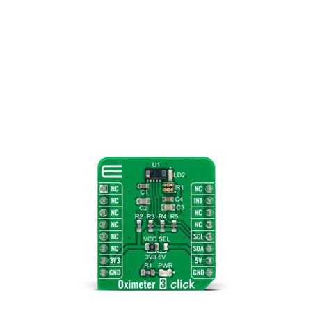 MIKROE-4267 MikroElektronika Oximeter 3 Click Biometric Sensor MikroBus Click Board for VCNL4020C-GS08
