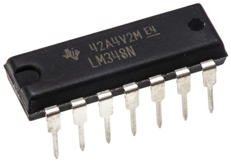 LM348N  Texas Instruments, Operational Amplifier, 1 MHz, 14-Pin 18 V PDIP