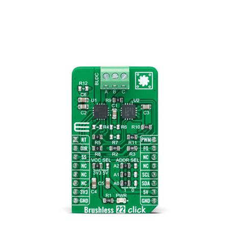 MIKROE-4995 MikroElektronika Brushless 22 Click 3-Phase Motor Drive for MTD6508 for mikroBUS Socket