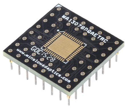 WA13078DQAETRC Winslow Straight Through Hole Mount 0.5 mm, 2.54 mm Pitch IC Socket Adapter, 48 Pin Female QFN to 48 Pin Male PGA