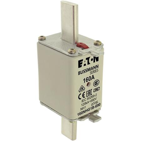 160NHG1B Eaton 160A NH Fuse, 1, 500V ac