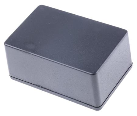 1591XXLBK Hammond 1591 Series Black Flame Retardant ABS Enclosure, IP54, Black Lid, 87 x 57 x 36mm