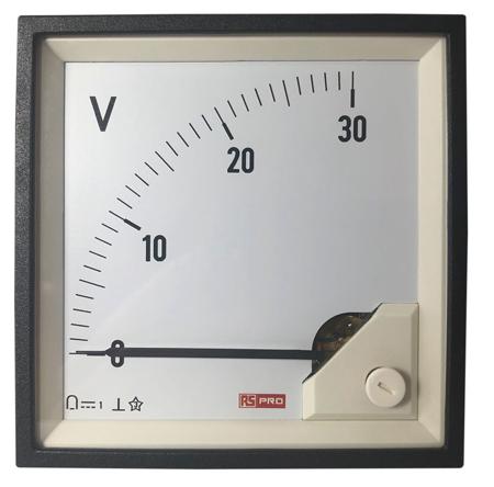 186-2509 RS PRO Analogue Panel Ammeter DC, 92mm x 92mm, 1 % Moving Coil