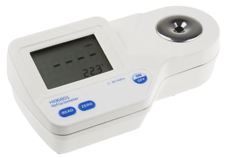 HI 96801 Hanna Instruments Sucrose Refractometer, +80 °C, 85 %Brix max, 0 %Brix, 0 °C min, Digital/Optical