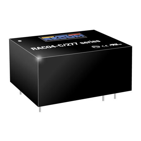 RAC04-0512DC-277 Recom, AC-DC Converter 720/33mA, 3.3 → 24 V dc 7-Pin, Standard RAC04-0512DC/277