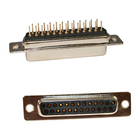 171-025-113R911 Norcomp 171 25 Way Through Hole D-sub Connector Plug, 2.77mm Pitch, with 4-40 Spacer/Board Lock