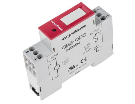 84130104 Sensata Crydom GMS Series Solid State Relay, 3 A Load, DIN Rail Mount, 60 V dc Load, 32 V dc Control