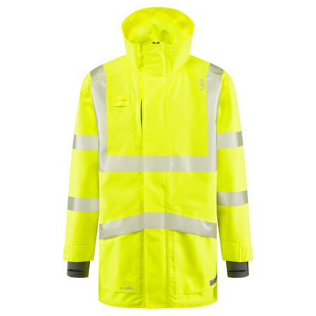 A04-Y-LEO-S Leo Workwear CLOVELLY Yellow Unisex Hi Vis Jacket, S