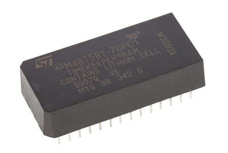M48T58Y-70PC1 STMicroelectronics , Real Time Clock (RTC), 8192B RAM Parallel, 28-Pin PCDIP