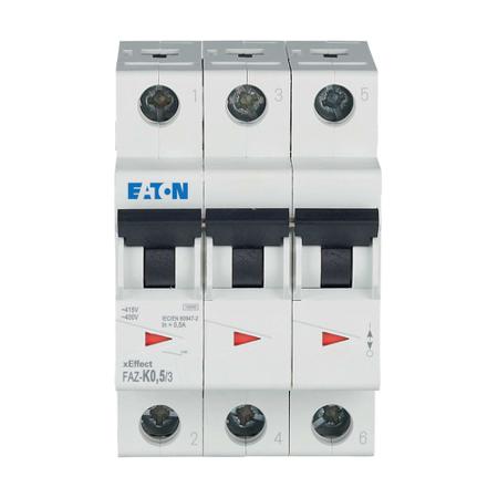 278901-FAZ-K0-5-3 Eaton xEffect FAZ MCB, 3P, 500mA Curve K, 400V AC, 60V DC, 10 kA Breaking Capacity