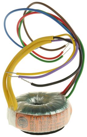 60002 Nuvotem Talema 115 V ac, 230 V ac, 2 x 12V ac Toroidal Transformer, 1.6VA 2 Output
