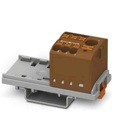 3273076 Phoenix Contact Distribution Block, 7 Way, 4mm², 24A, 690 V, Brown