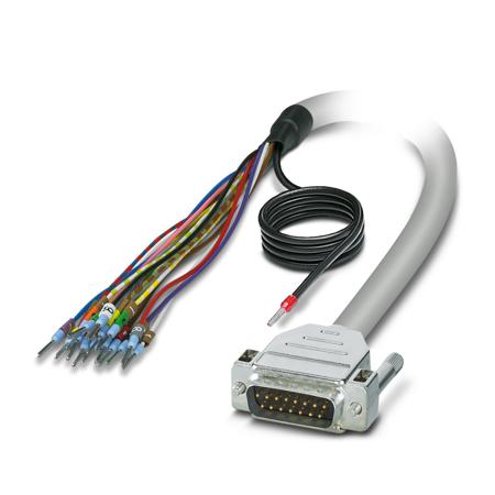 2926467 Phoenix Contact Male 15 Pin D-sub Unterminated Cable, 2m PVC, 0M, 25/S/2, CABLE-D-15SUB/M/OE/0 Series
