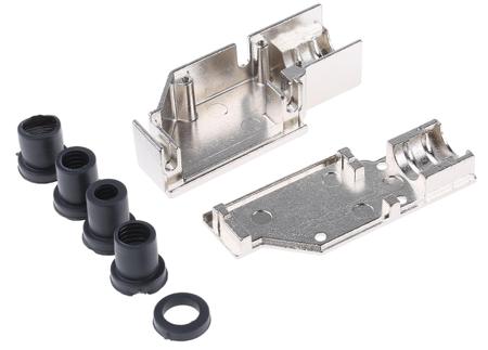 MHDCMR15-ULP MH Connectors MHDCMR Series Zinc Right Angle D Sub Backshell, 15 Way, Strain Relief